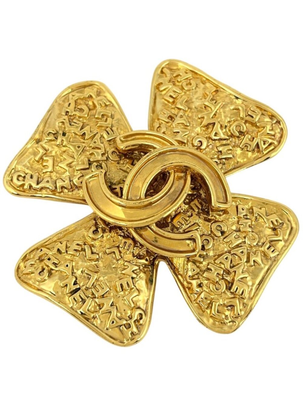 Chanel CC Logo Brooch Gold Plated
